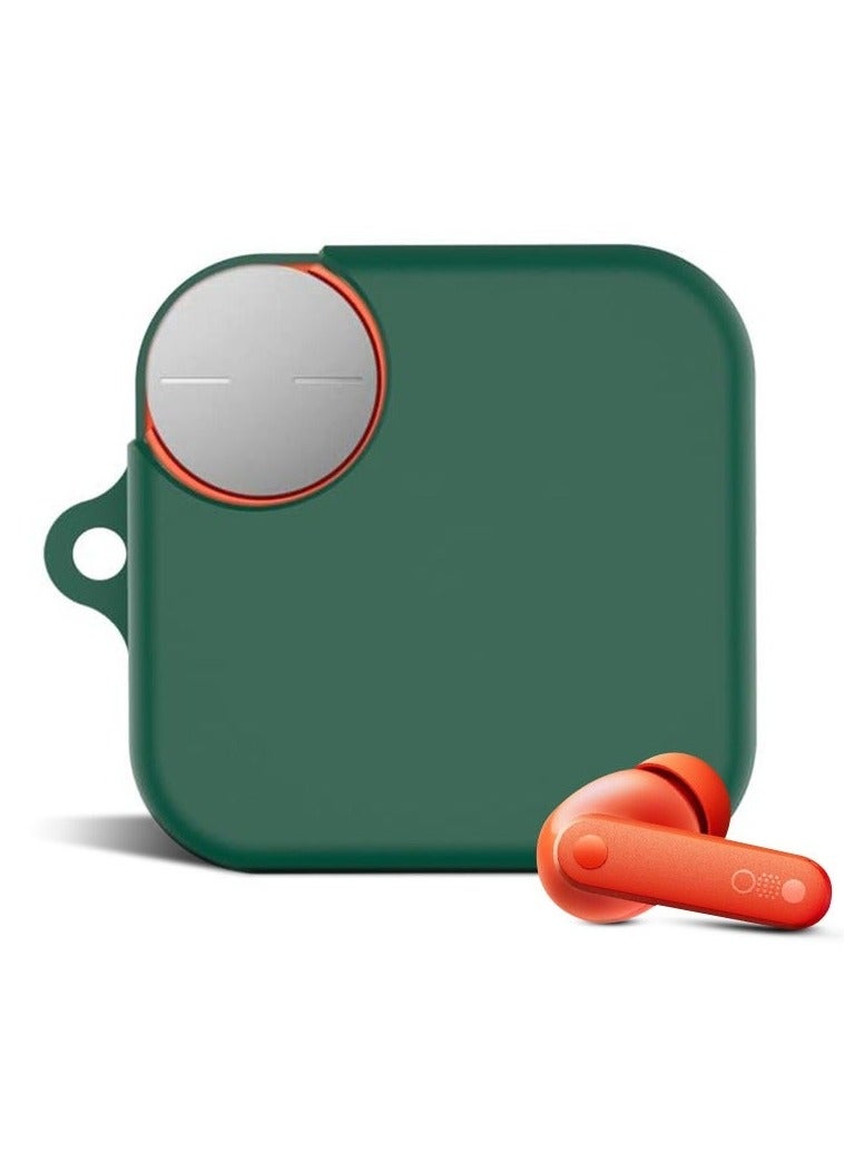 O Ozone Silicone Case For CMF By Nothing Buds Pro 2, Shockproof and Scratch-Resistant Full-Body Protection Cover with Anti-Lost Keychain- Dark green - Image 1