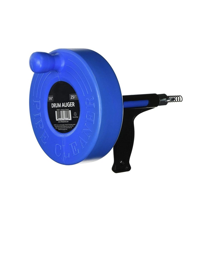 Drum Auger - Drum Auger Canister Auger for Drains Block Opener - 1/4in x 25ft Spring Cable - Heeco - Image 1