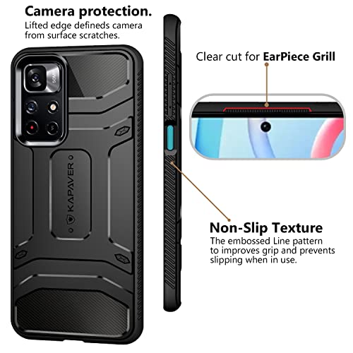 KAPAVER Back Cover for Xiaomi Poco M4 Pro 5G / Redmi Note 11T 5G (TPU, Plastic | Black | Solid) - Image 4