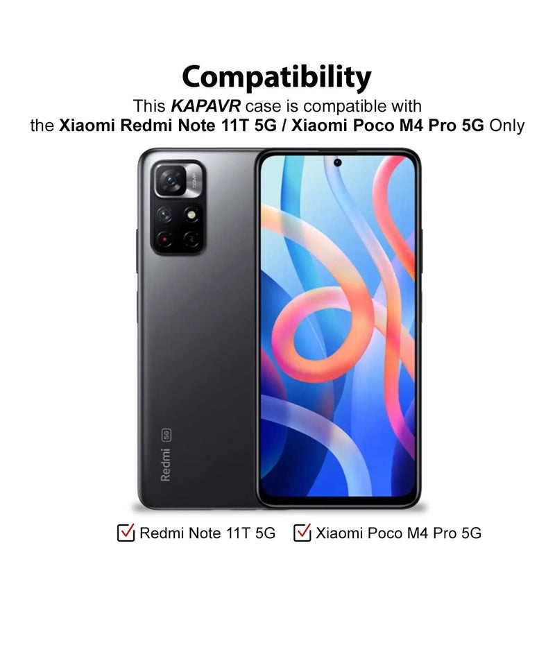 KAPAVER Back Cover for Xiaomi Poco M4 Pro 5G / Redmi Note 11T 5G (TPU, Plastic | Black | Solid) - Image 2