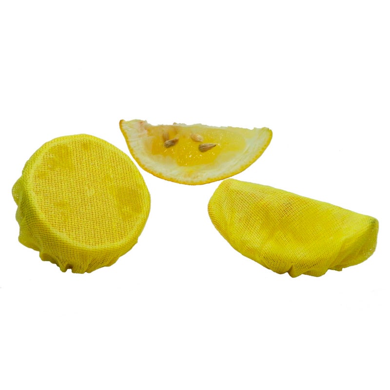 Regency Wraps Stretch Wraps, Lemon Wedge Bag, The Real Woven Cotton Cloth Covers, Yellow, 12-pack, Seed-Free Squeezing of Halves or Wedges On Seafood & Beverages - Image 1