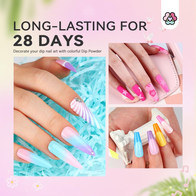 SAVILAND Dip Powder Nail Kit with Drill - 20 Colors Summer Neon Dip Nails Powder Starter Kit with Everything Dip Liquid Dipping System Base Top Coat Activator Manicure Art Salon DIY Christmas Gift - Image 4