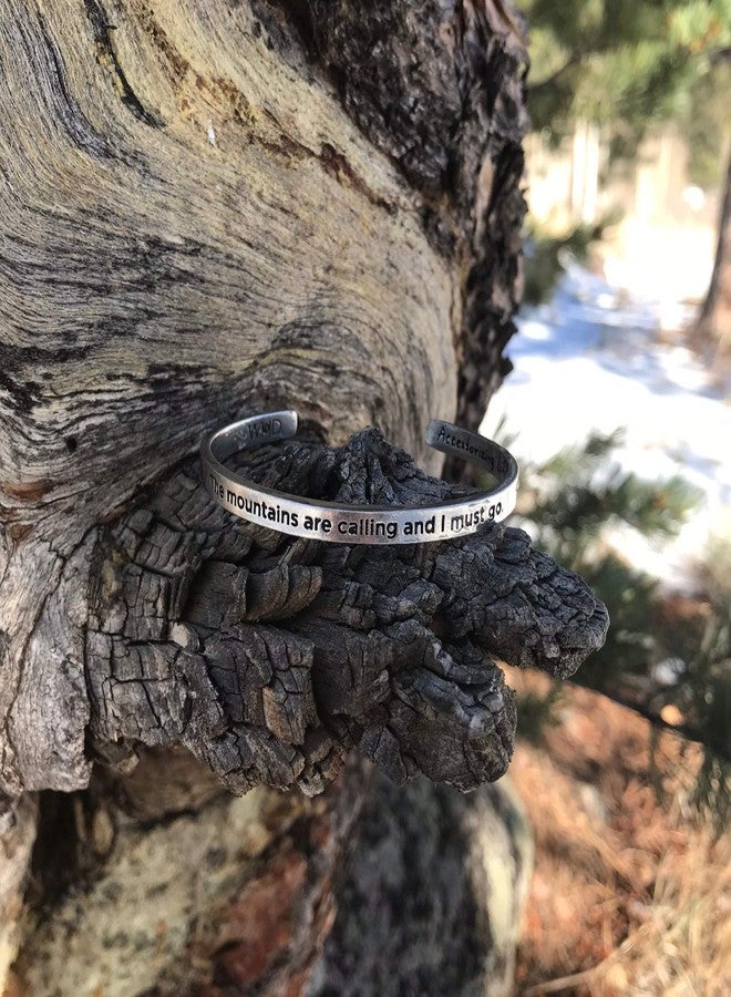 Whitney Howard Designs The Mountains Are Calling and I Must Go -John Muir Collection - Pewter Cuff Bracelet for Men or Women by Whitney Howard Designs Made in USA - Image 2