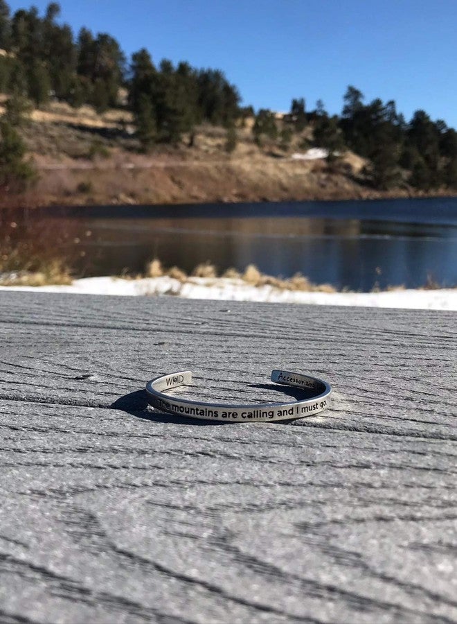 Whitney Howard Designs The Mountains Are Calling and I Must Go -John Muir Collection - Pewter Cuff Bracelet for Men or Women by Whitney Howard Designs Made in USA - Image 3