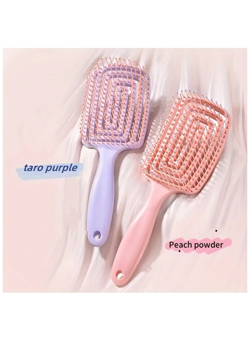 LANGMANNI 2PC Soft Finishing Hair Comb for All Hair Types - Plastic Bristle, Resin Handle, Suitable for Wet and Dry Hair, Ideal for Normal Hair Types - Image 1