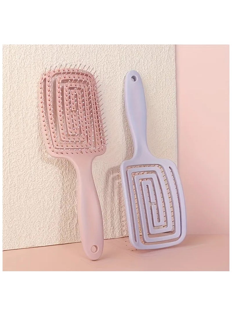 LANGMANNI 2PC Soft Finishing Hair Comb for All Hair Types - Plastic Bristle, Resin Handle, Suitable for Wet and Dry Hair, Ideal for Normal Hair Types - Image 3