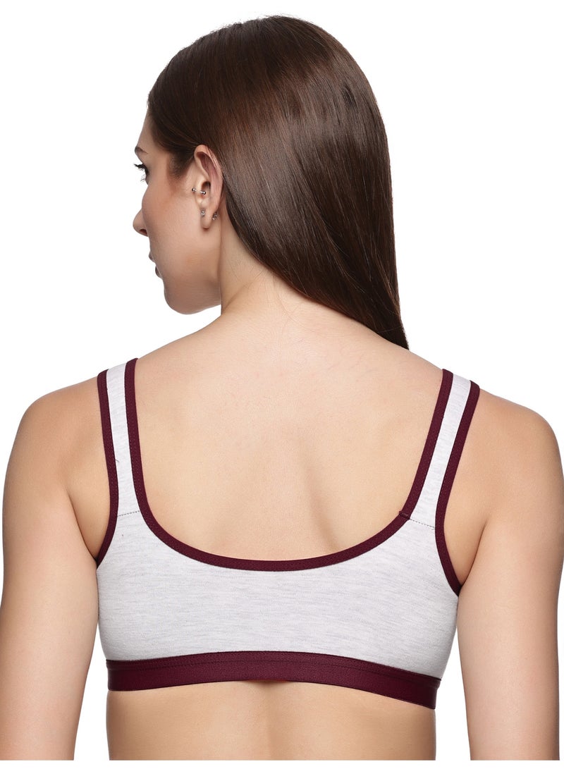 تينز لايفستايل حمالة صدر رياضية غير مبطنة متوسطة التأثير، تدعم طوال اليوم وسهلة الحركة - رياضية - Image 3