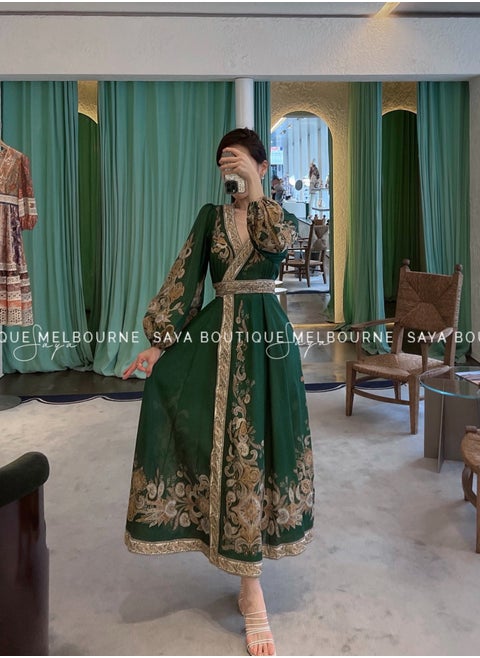 Zim dress Palace style silk floral dress Bohemian Australia designer
