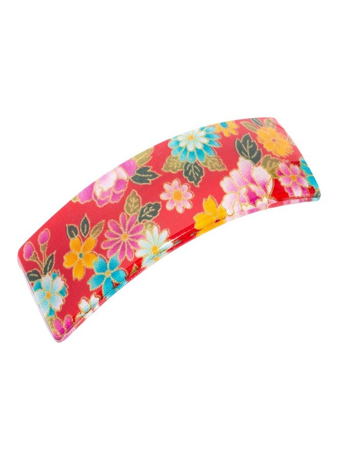 France Luxe Large Rectangle Barrette - Kyoto Red - Image 1