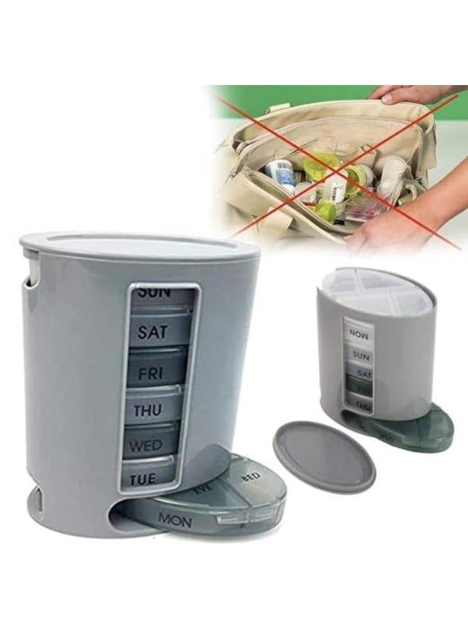 Portable Weekly Pill and Medicine Organizer involves Seven Compartments - Image 4