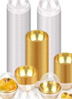 Generic 100Pcs Clear Plastic Cupcake Containers with Dome Lids, Mini Cupcake Boxes for Muffins and Pastries, Individual Holders for Wedding and Birthday Gifts  - Image 1