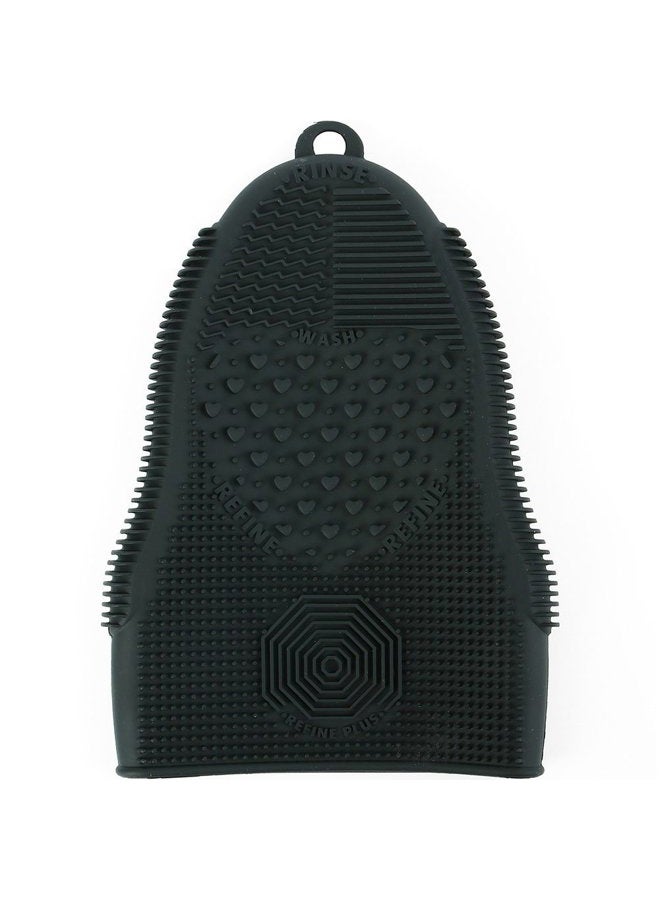 ScivoKaval Makeup Brush Cleaner Mat Mitt Glove Silicone Cosmetic Cleaning Scrubber Tool for Face Brushes and Eye Brush Washing Pad Black - Image 1