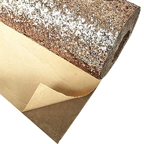 DHHOUSE Self Adhesive Champagne Gold Chunky Glitter Wallpaper, Sparkle Glitter Wallpaper for Wall (17.4in x 16.4ft, Champagne Gold) - Image 2