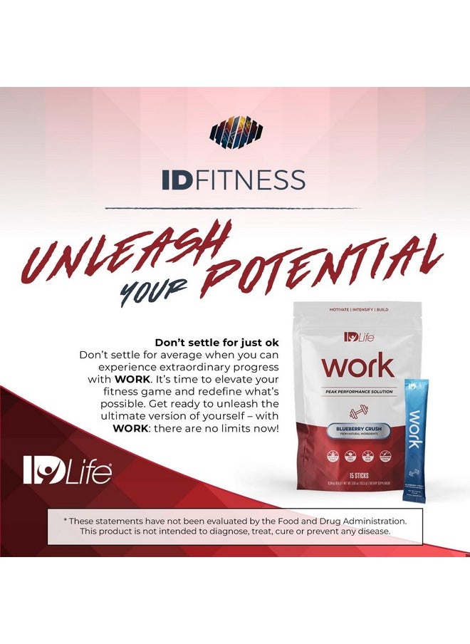 Health & Household - Idlife | Idfitness: Work - Peak Performance Solution, Revolutionary Pre-Workout Powder To Amplify Effort, Motivation, Stamina, And Focus. Patented Ingredients For Unparalleled Gains - 15 Sticks - Image 1
