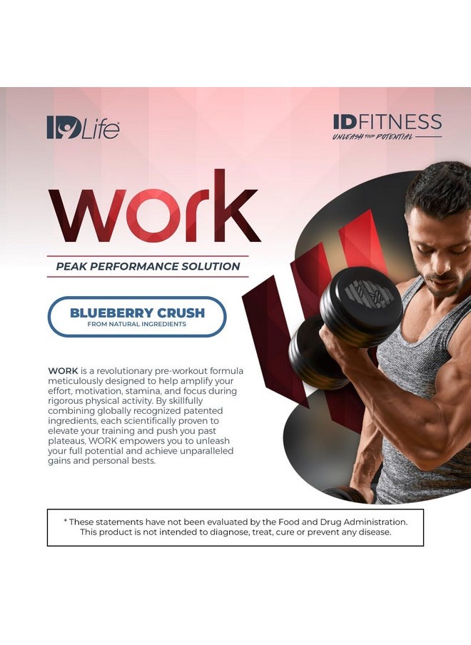 Health & Household - Idlife | Idfitness: Work - Peak Performance Solution, Revolutionary Pre-Workout Powder To Amplify Effort, Motivation, Stamina, And Focus. Patented Ingredients For Unparalleled Gains - 15 Sticks - Image 1