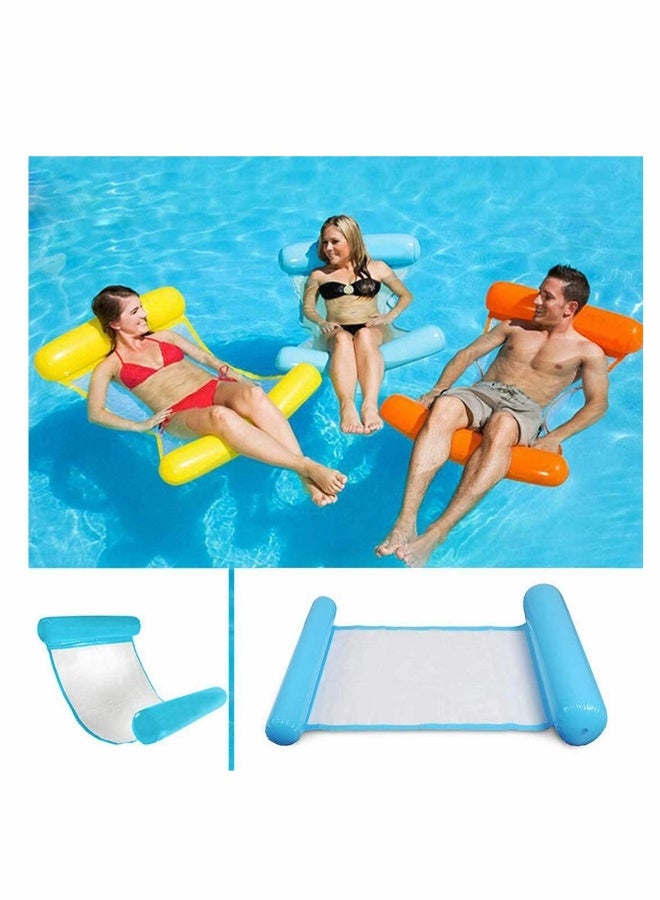 Generic Inflatable Water Hammock, Water Hammock Pool Lounger, 4-in-1 Multi-Purpose Floating Bed Lounge Chair Drifter Saddle Swimming Pool Beach Float Portable Pool Float for Adults Kids, blue  - Image 4