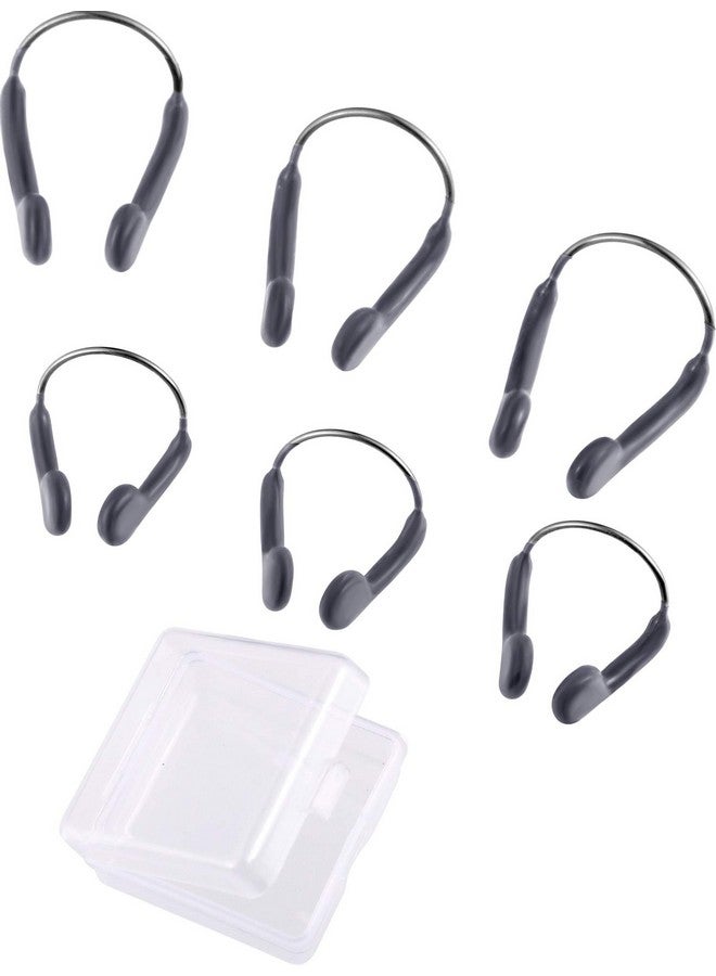 Nose Clip Swimming Training Protector Nose Clips For Adults Kids Swimming Beginners 2 Sizes (Grey 6 Pieces)
