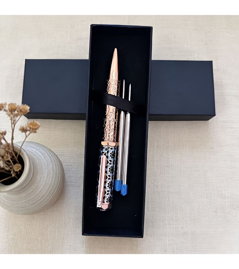 Rose Golden Smooth Fountain Pen With Gift Box for Business Gifts Daily Writing - Image 5