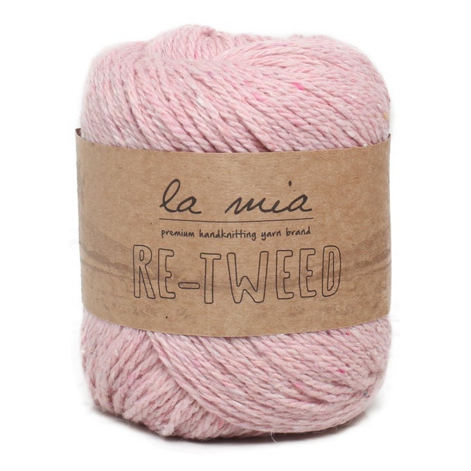 1 BALL LA MIA RETWEED KNITTING YARN40 WOOL40 POLYESTER20 ACRYLIC 35 OZ 100 G 202 YRDS 185 M WORSTED LIGHT PINK L101