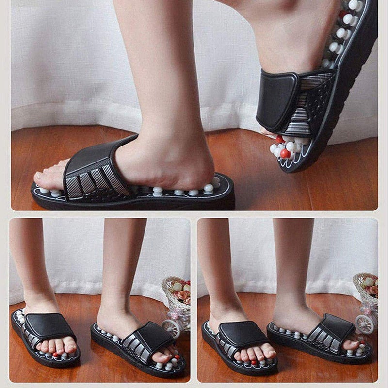 Sin2Max Acupressure Foot Massager Slippers, Therapeutic Reflexology Massage, Manual Compression, Black, SIZE-7 - Image 2