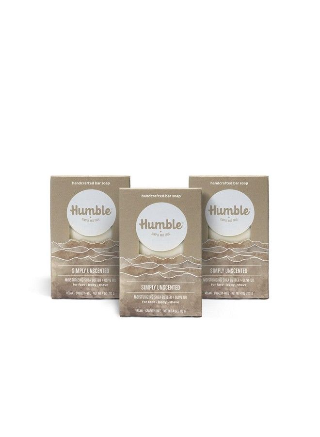 HUMBLE SIMPLE AND TRUE. Humble Brands Handcrafted Bar Soap Organic Cold Processed Soap Bars Moisturizing Face & Body Cleanser Simply Unscented 3 Pack - Image 2