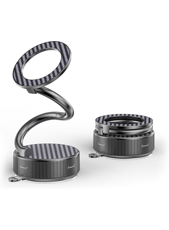S-TOP Magnetic Car Phone Holder with Suction Cup, Infinite Angles Rotating Vacuum Magnetic Phone Mount for Car,Foldable Phone Stand for Windscreen/Desk/Smooth Surface,for All Smartphone - Image 1