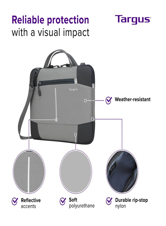 Targus 13" Laptop Cover Protective Computer Sleeve for Laptop or Shoulder Bag Compatible with Apple MacBook Air Surface Lenovo and Dell Laptops Up to 13 inches Reflective Accents, Black (TSS92204) - Image 4