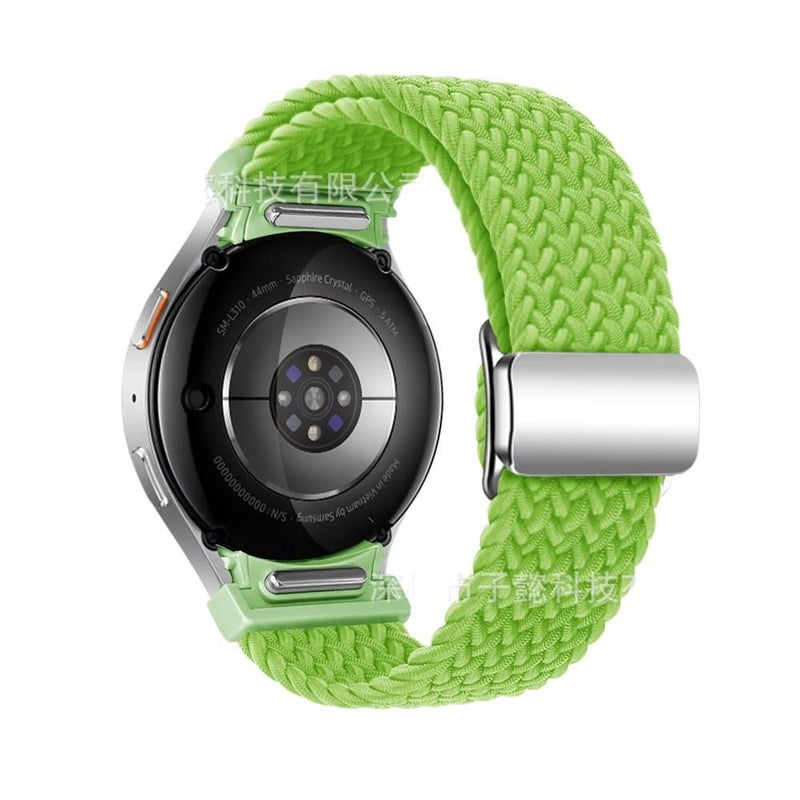 سوار ساعة ذكية سوار نايلون حلقي متوافق باللون أخضر قابل للتعديل مع Samsung Galaxy Watch 7 بملاءمة قابلة للتعديل وحزام بديل - Image 1