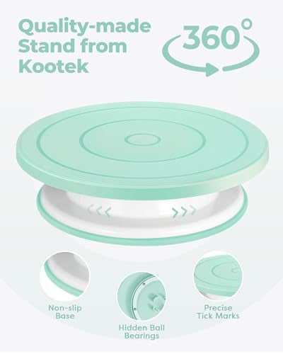 Kootek 158PCs Cake Decorating Kit Baking Supplies Tools Includes Cake Stand Turntable 64 Icing Piping Tips Set 2 Frosting Spatulas 3 Scrapers 502 Pastry Bags Coupler Video Tutorial Booklet - Image 3