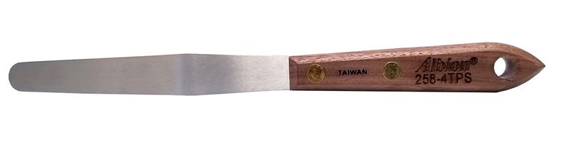 Albion Engineering Company 258-4TPS Classic Tapered Spatula, Stainless Steel, Hardwood Handle, 7/16" Wide Tapered Tip x 4" Long Blade - Image 5
