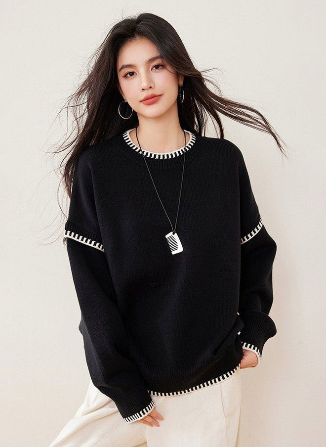 YUNIQEE Black Lace Inserts Pullover for Women - Image 4