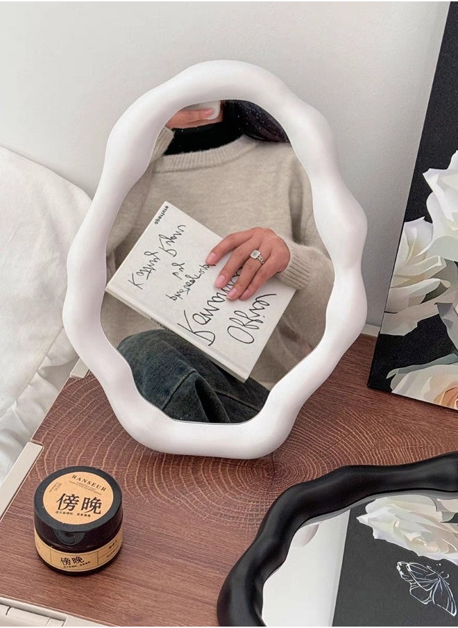 ShebSheb Irregular Mirror,Cloud Makeup Mirror with Wall Hooks and Stand,Desktop Vanity Mirror for Bedroom, Living Room and Office  - Image 5