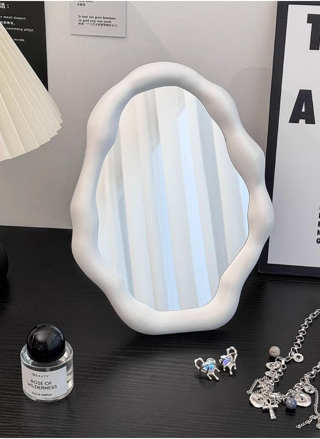 ShebSheb Irregular Mirror,Cloud Makeup Mirror with Wall Hooks and Stand,Desktop Vanity Mirror for Bedroom, Living Room and Office  - Image 3