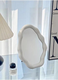 ShebSheb Irregular Mirror,Cloud Makeup Mirror with Wall Hooks and Stand,Desktop Vanity Mirror for Bedroom, Living Room and Office  - Image 1