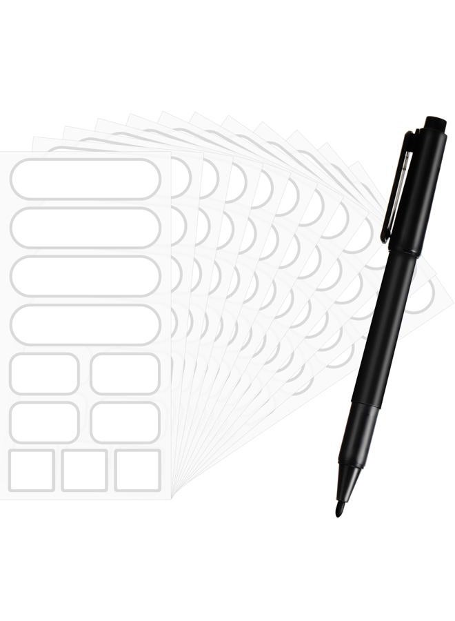 Outus 132 Pieces Removable Food Label Stickers Adhesive Pantry Label Stickers Waterproof Containers Labels with Marker Pen for Food Storage, Home Organization, 3 Sizes - Image 1