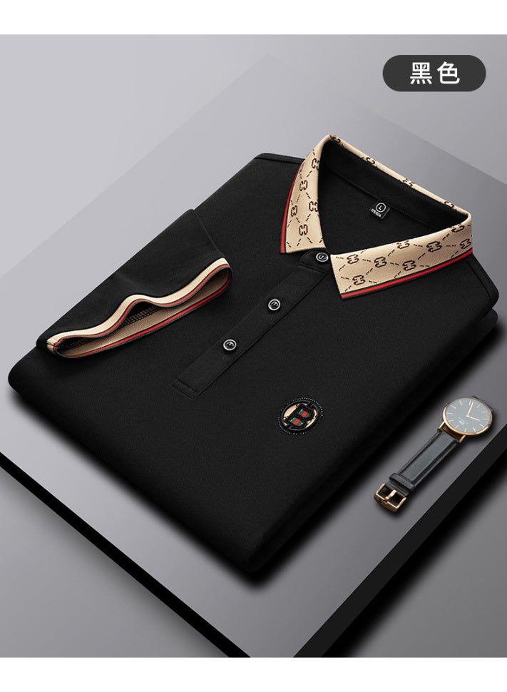 burbay قميص بولو صيفي قصير الأكمام للرجال عالي الجودة، ياقة رقيقة، ملابس عمل غير رسمية للأب، موضة تنفسية للرجال في منتصف العمر - Image 2