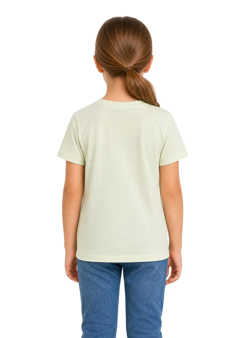 Trucare The Smurfs Family Character Graphic T-Shirt for Girls | Logo Print Casual Crew Neck Tee
