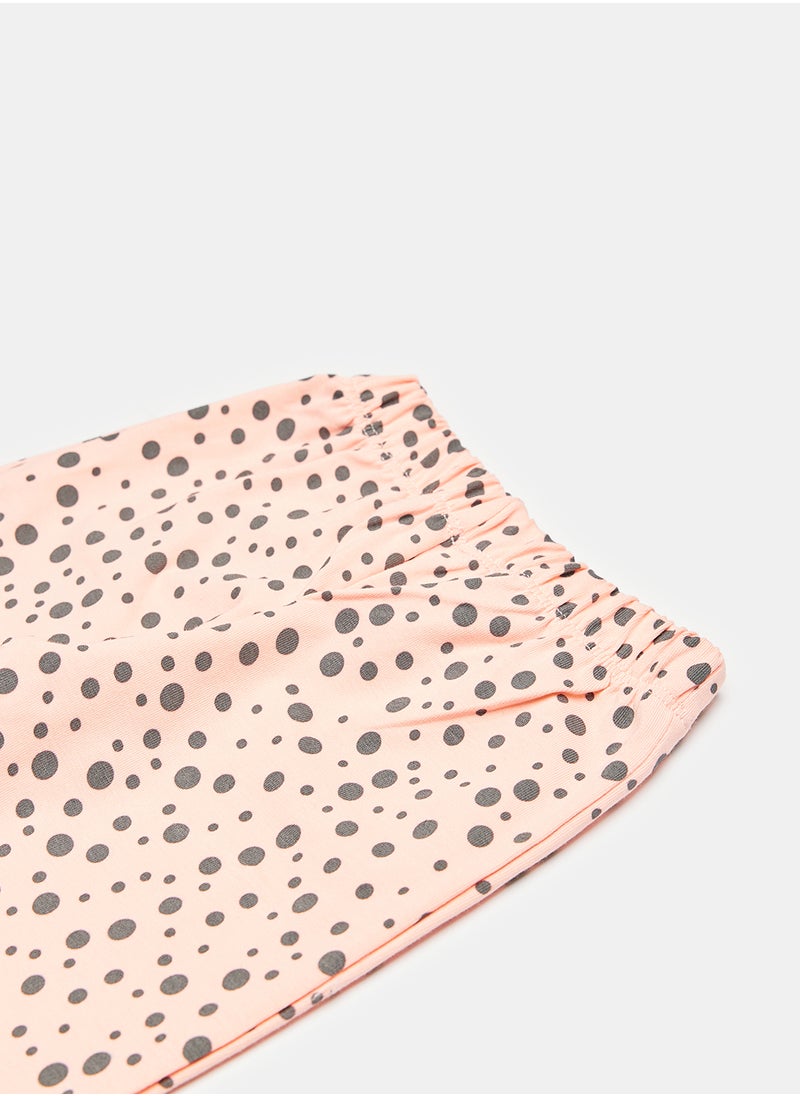 giggles - LEGGING POWDER PINK DOTTED Baby Girls - Image 1