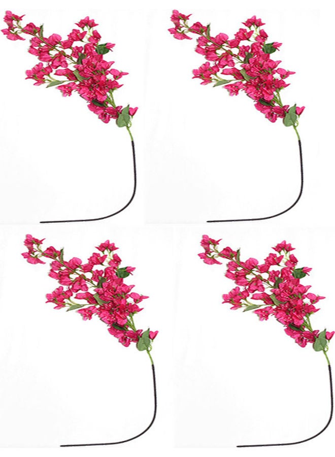 NIBEMINENT 4 Sprigs Of Artificial Bougainvillea Dark Pink 115×20cm - Image 1