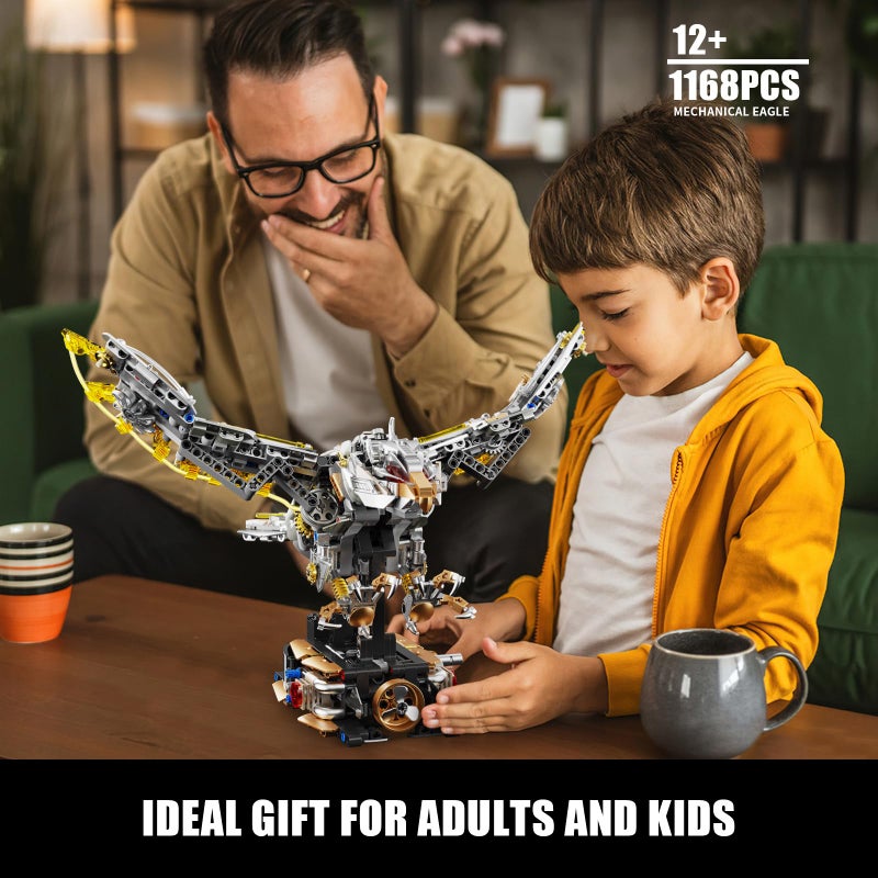 TOY PLAYER Ideas Mechanical Eagle Building Set with Light, Compatible with Lego Animal, Rotatable Eagle Building Blocks Toy for Adults, STEM Gift for Girls Boys Teens Age 12+ (1168 PCS) - Image 4
