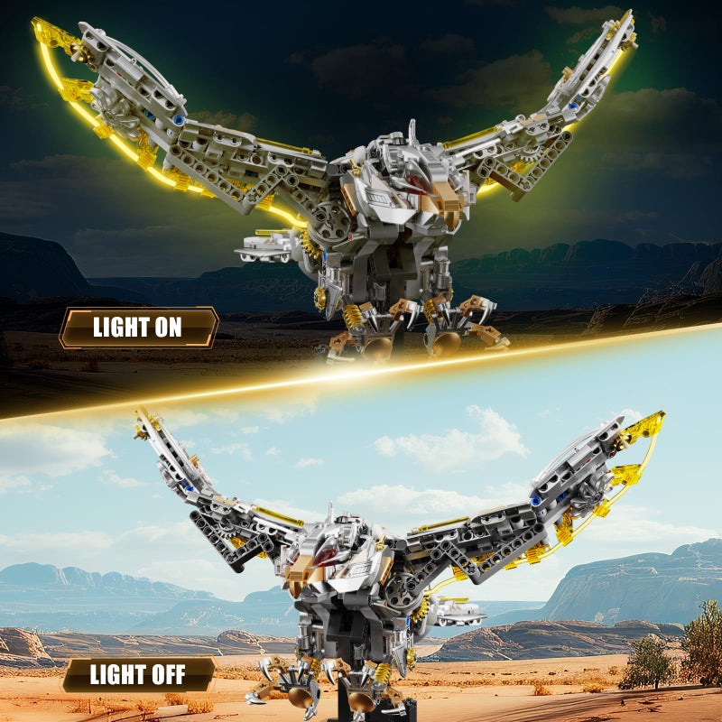 TOY PLAYER Ideas Mechanical Eagle Building Set with Light, Compatible with Lego Animal, Rotatable Eagle Building Blocks Toy for Adults, STEM Gift for Girls Boys Teens Age 12+ (1168 PCS) - Image 2