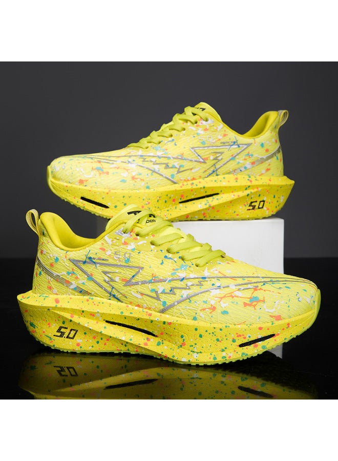 New Running Shoes, Large Size Carbon Plate Cushioning, Luminous, Non-slip, Wear-resistant, Racing Training Shoes, Breathable, Lightweight Sports Shoes