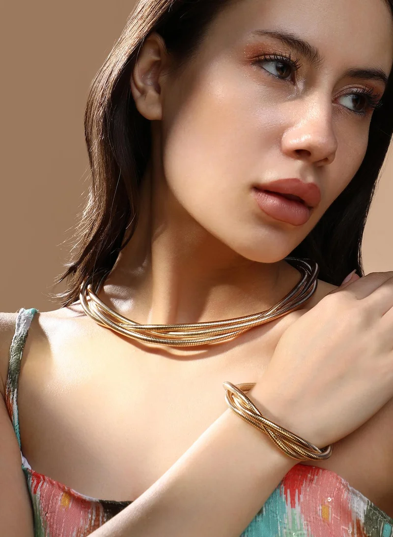 سوهي Women's The Ribbed-Intertwine Jewellery Set
