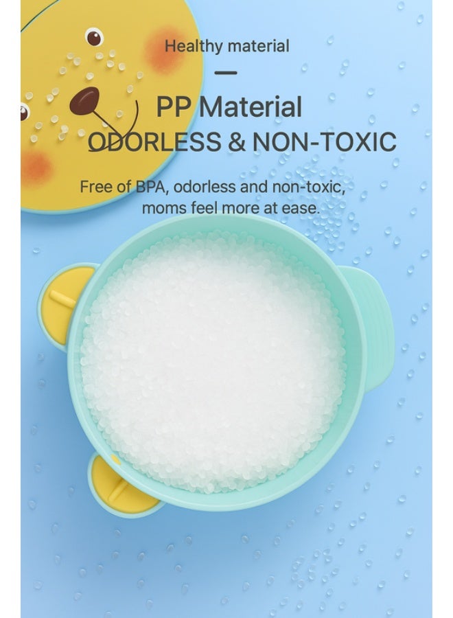 شبيلي طبق شفط للأطفال من الفولاذ المقاوم للصدأ 304 مع فواصل، عزل مائي للحفاظ على الدفء وقاعدة سيليكون قابلة للإزالة لسهولة التنظيف ومنع الانسكاب، للتغذية بدون فوضى في المنزل أو الكرسي العالي، مناسب للأطفال من عمر 12 شهرًا فأكثر (أخضر) - Image 2