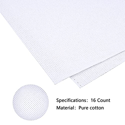Caydo 16 Count Aida Cloth Big Size Classic Reserve White Cross Stitch Fabric 39x60 Inch - Image 3