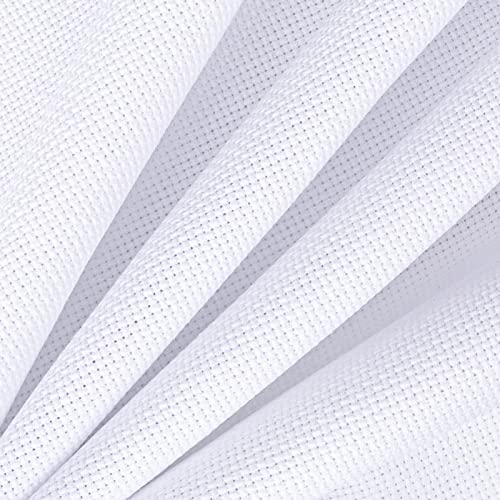 Caydo 16 Count Aida Cloth Big Size Classic Reserve White Cross Stitch Fabric 39x60 Inch - Image 1