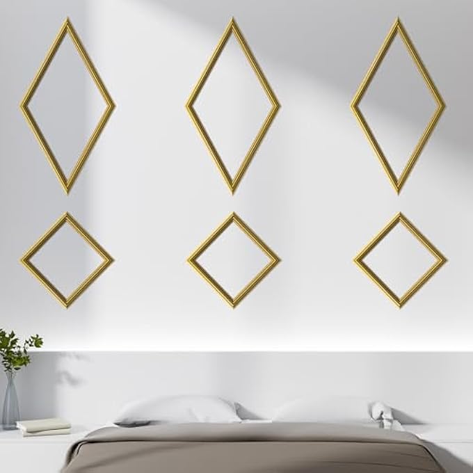 3 SET PEEL AND STICK WALL MOLDING KIT, PREMADE ACCENT MOLDING WAINSCOTING PANEL FOR INTERIOR WALL MOULDING DECOR, READY TO ASSEMBLE WAINSCOTING ACCENT PANEL, 30 X 16.5 INCHES (GOLD COLOR) - Image 1
