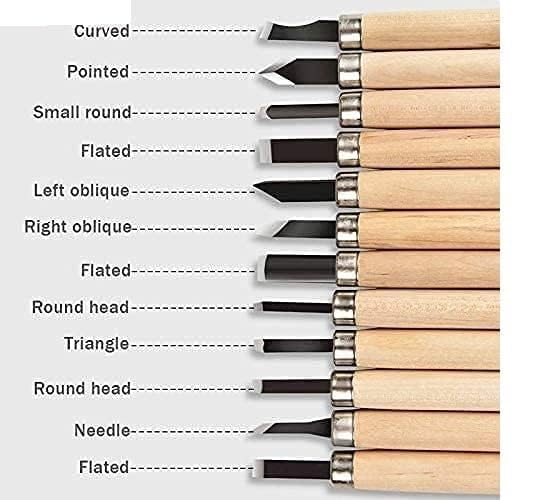 WISHBONE 12PCS WOOD CARVING Hand Wood Carving Chisels Knife for Basic Woodcut Working - Image 2