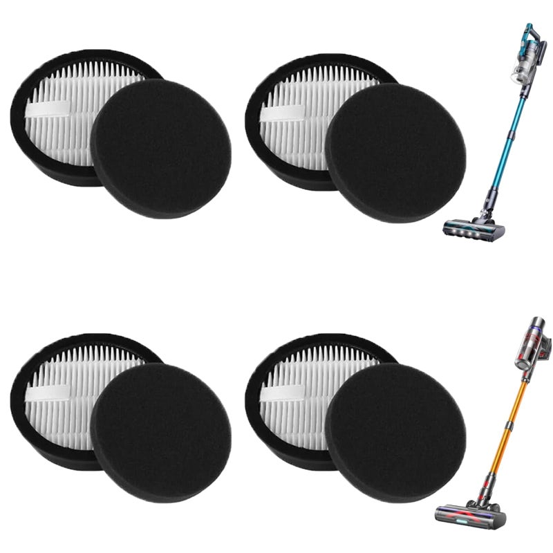 SpaceTent 4 Pack HEPA Vacuum Replacement Filters Compatible with AFNOP Acevac11 Cordless Vacuum Cleaner, with 4 Pack Sponge Sets - Image 1