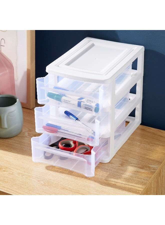 Home Box منظم مكتب مرتب بثلاثة مستويات مع أدراج - Image 2